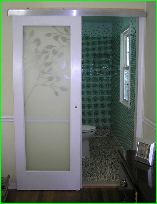 sliding door in bathroom