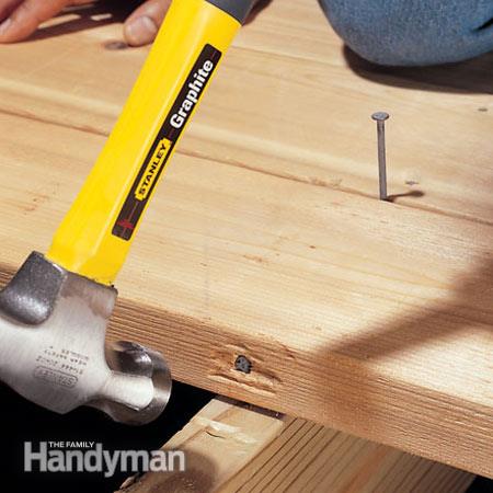 The toenail trick to position lumber accurately