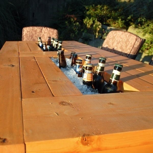 beer cooler picnic table
