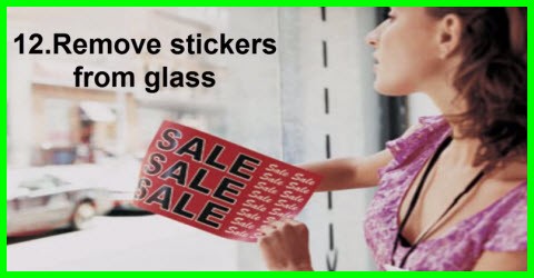 remove stickers from glass