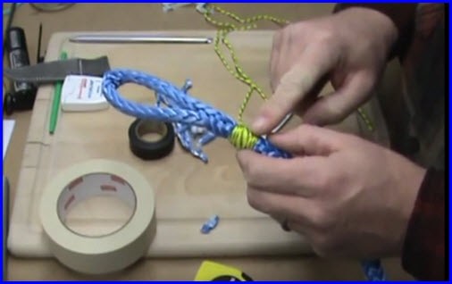 eye at the end of hollow braided rope