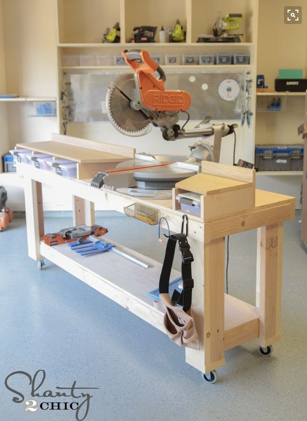 mobile miter saw bench