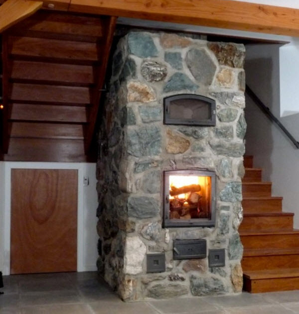 masonry heater with oven