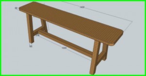 wooden bench