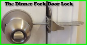How to make a dinner fork door lock