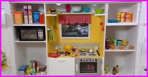 Build this play kitchen out of an old TV cabinet