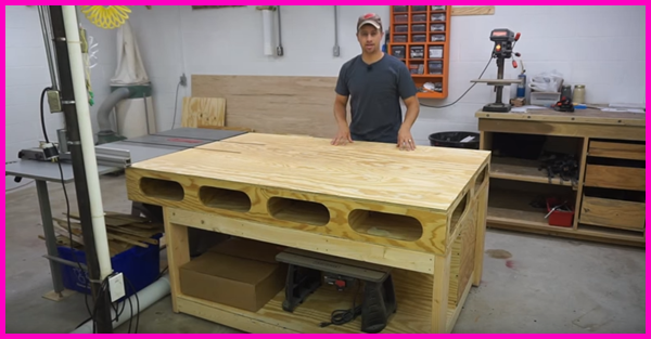 hom to build a table saw outfeed table with storage